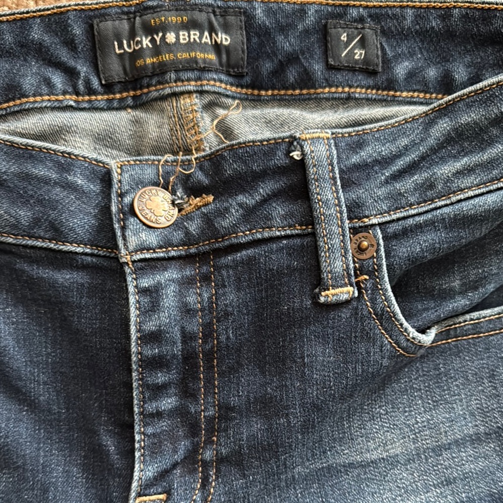 Lucky Brand Blue Skinny Jeans with Faded Wash - Picture 2 of 3